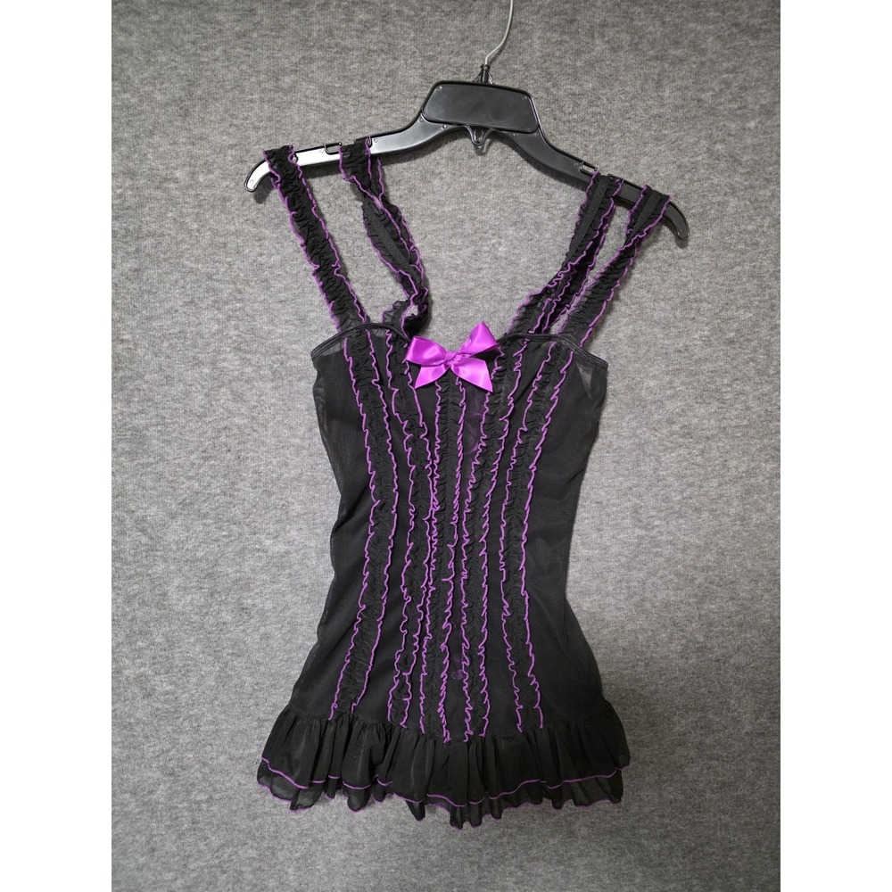 Rave Wear Women's Small Purple Black Corsette Dress Grunge Goth Whimsigoth Fairy